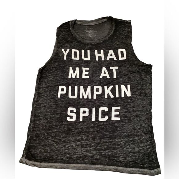 Funny‎ Pumpkin Spice Graphic Tank Top Fall Fashion Statement Burnout Style - Picture 1 of 8